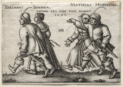 Byns bröllop: Fabianus Jenner / Mathias Hornung av Hans Sebald Beham