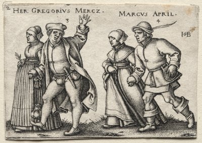Bybröllopet: Hennes Gregorius Mercz / Marcus April av Hans Sebald Beham