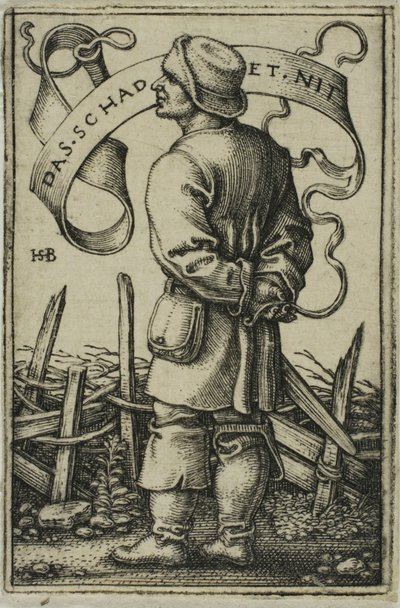 Väderbonden "Det gör inte ont" av Hans Sebald Beham