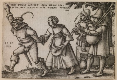 "Årets slut" ur serien "Böndernas fest eller De tolv månaderna" av Hans Sebald Beham