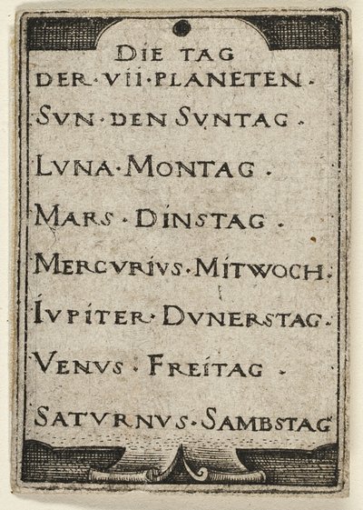 Titelsida, från De sju planeterna med zodiakerna av Hans Sebald Beham