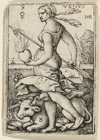 Venus, plansch fem från De sju planeterna med zodiakerna av Hans Sebald Beham