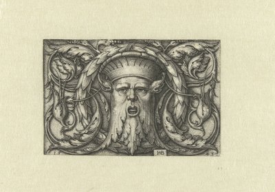Ytdekoration. Mask med en krona av Hans Sebald Beham