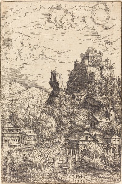 Landskap med ett slott, 1553. av Hans Sebald Lautensack