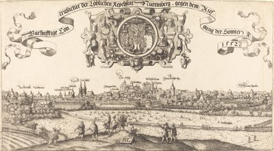 Utsikt över Nürnberg från öster [mittsektion], 1552. av Hans Sebald Lautensack