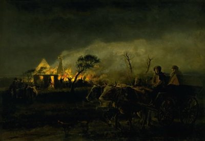 En gård i brand av Hans Smidth