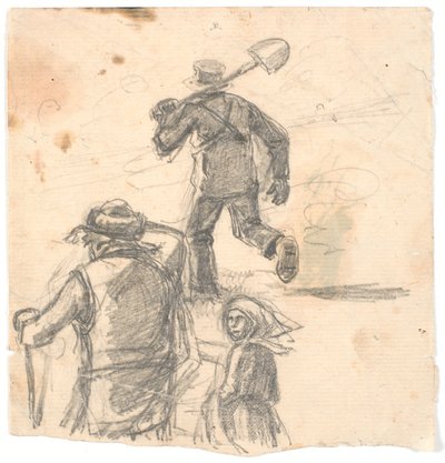Figurstudier för brandbild av Hans Smidth