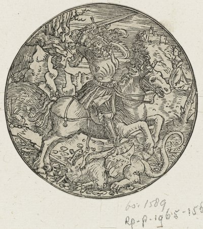 H. Joris dödar draken av Hans Springinklee (manner of)
