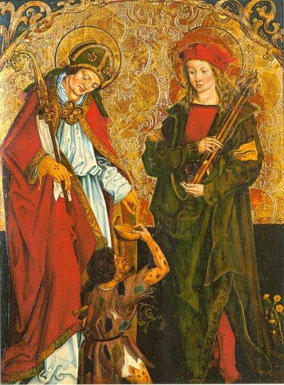 Helgonen Martin och Sebastian - Inzigkofen-altaret av Hans und Jakob Strüb