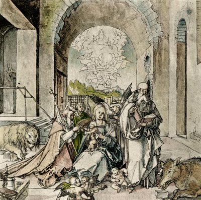 Madonna med St. Jerome och Anton av Hans Suess Kulmbach