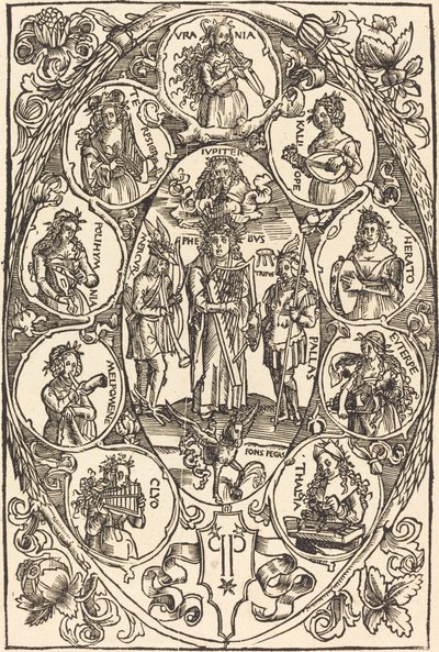 Apollon och muserna av Hans Süss von Kulmbach