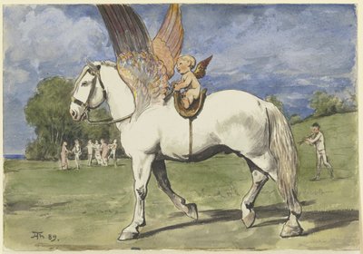 Cherub är Pegasus av Hans Thoma