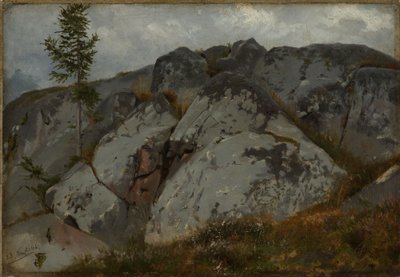 Stenblock med små granar av Hans Thoma