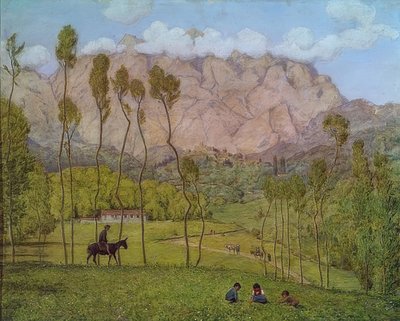 Landskap nära Carrara. Omkring 1910 av Hans Thoma