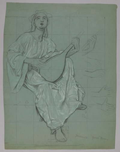 Lutnistka (framsida och baksida) av Hans Thoma