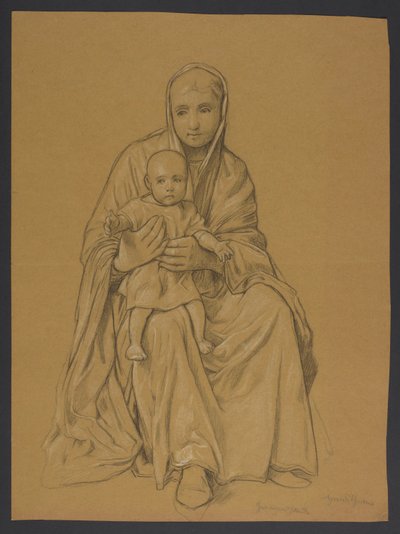 Maria med Jesus i knät av Hans Thoma
