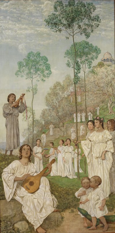 Påsktriptyk: De saligas rike (Paradiset) av Hans Thoma