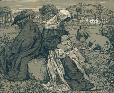 Vila under flykten till Egypten, c1897 av Hans Thoma