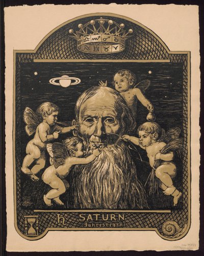 ”Saturnus, årets härskare”. Saturnus som årets härskare. Projekt till ”Evighetskalendern i bilder”, del II (Evighetskalendern i bilder) av Hans Thoma