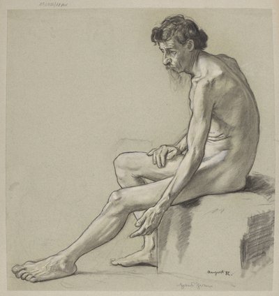 Studie av en manlig akt av Hans Thoma