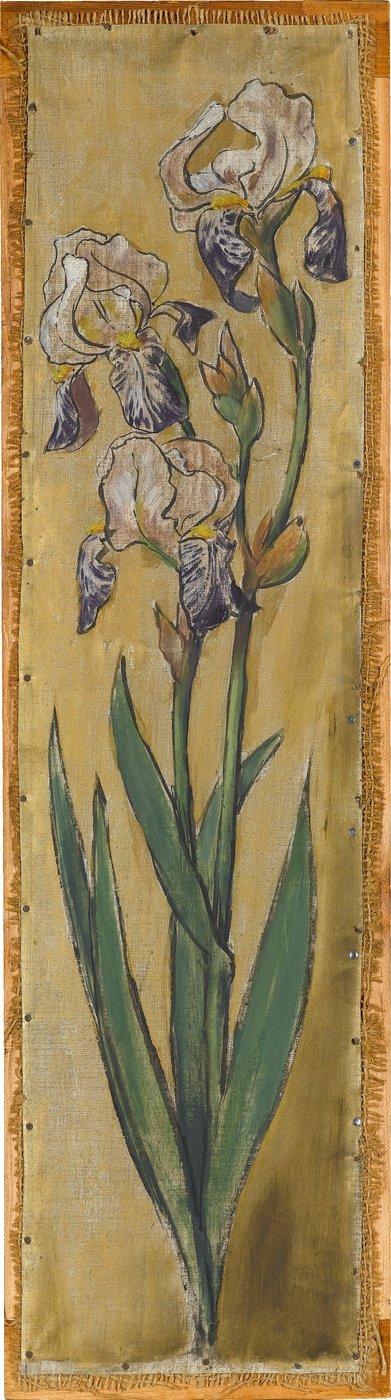 Väggfris från musiksalen i Pringsheim-huset, München: vas med iris. Till vänster om inv.-nr 1927 av Hans Thoma