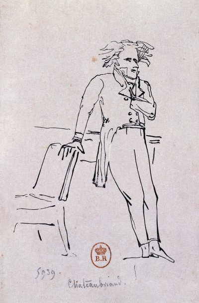 Porträtt av Francois-Rene de Chateaubriand av Hans Toepper