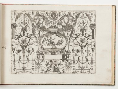 Tallrik 24, från Grotteßco: på olika sätt (Various Grotesques) av Hans Vredeman de Vries