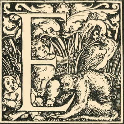 E - An Alphabet av Hans Weiditz, c1520-1521, 1908. av Hans Weiditz
