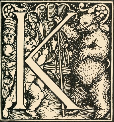 K - Ett alfabet av Hans Weiditz, c1520-1521, 1908. av Hans Weiditz