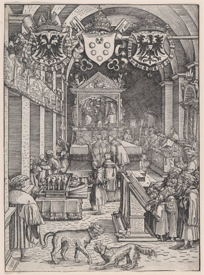 Maximilian I Hörselmässa, ca. 1515. av Hans Weiditz