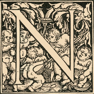 N - An Alphabet av Hans Weiditz, c1520-1521, 1908. av Hans Weiditz