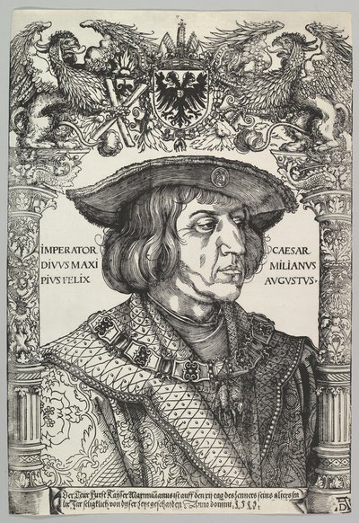 Porträtt av kejsar Maximilian I, 1519. av Hans Weiditz