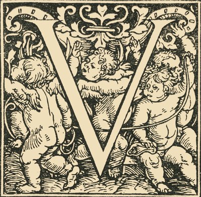 V - Ett alfabet av Hans Weiditz, c1520-1521, 1908. av Hans Weiditz