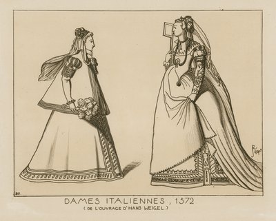 Italienska kvinnor, 1572 av Hans Weigel