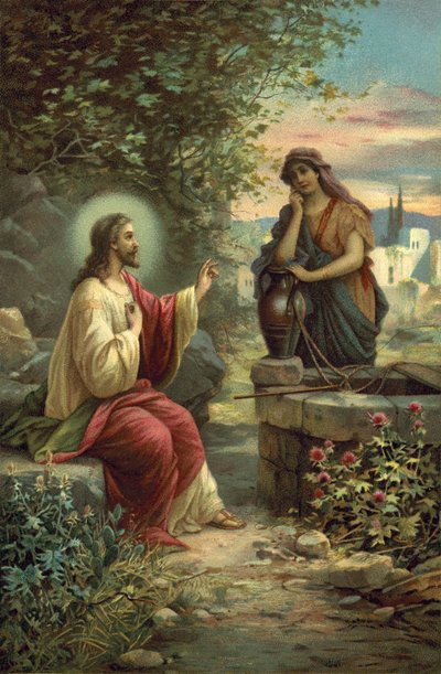 Kristus och Samariens kvinna av Hans Zatzka