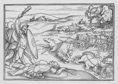 David Smiteth Hadadezer och syrierna, 2 Samuel VIII, 3 av Hans after Holbein the Younger