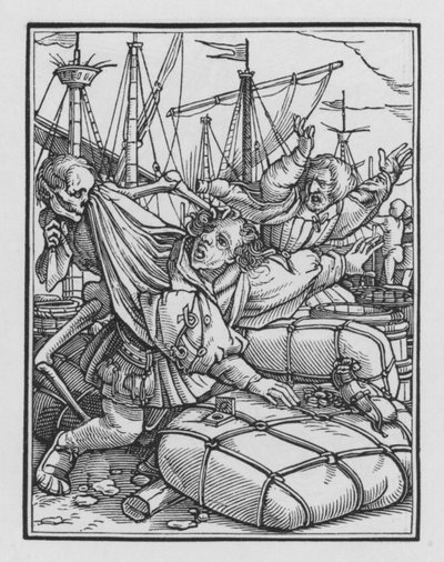 Holbeins Dödsdans: Köpmannen av Hans after Holbein the Younger