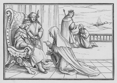 Joabs Artifice to Bring Home Absalom, 2 Samuel XIV, 4 av Hans after Holbein the Younger