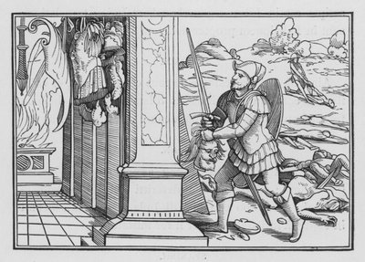 Sauls störtande och död, 1 Krönikebok X, 10 av Hans after Holbein the Younger