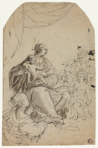 Madonna med barn och heliga Elisabeth, Johannes och Anna av Hans von Aachen