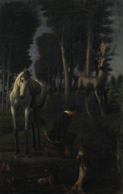 De tre ryttarna II: Sankt Hubertus av Hans von Marées