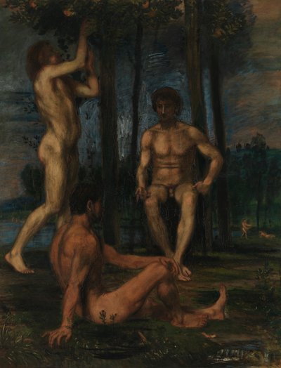Tre ynglingar under apelsinträd av Hans von Marées