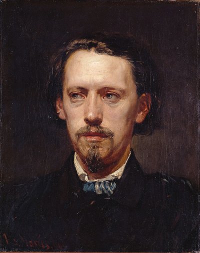 Porträtt av målaren Heinrich Heger av Hans von Marées