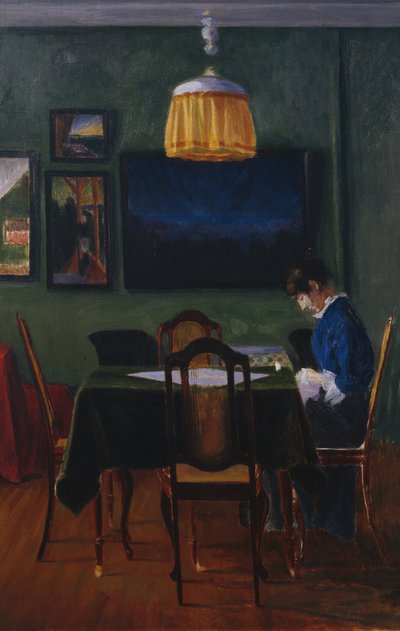 Med lampljus av Harald Oscar Sohlberg