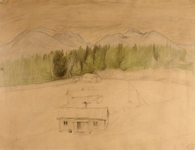 Utkast till "Vinternatt i bergen" av Harald Oscar Sohlberg