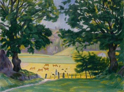 Sara vaktar sin flock av Harald Oscar Sohlberg