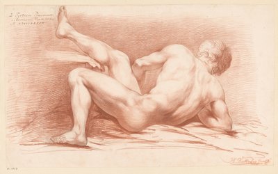 Sittande man naken, sedd bakifrån (3:e pris 1789) av Harmanus Jansz. Vinkeles