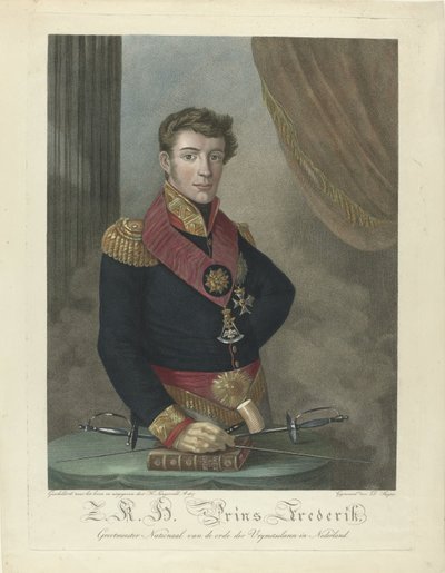 Porträtt av prins Fredrik av Nederländerna (1797-1881) av Harmanus Langerveld