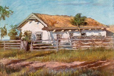 Ett Doukhobor-hus, nära Veregin av Harold Copping