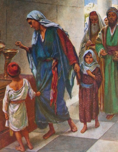 En fattig kvinnas gåva, Mark av Harold Copping